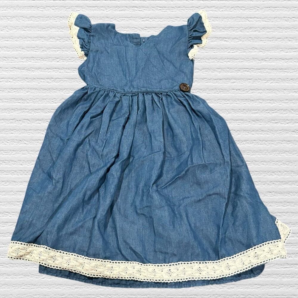 Ever Classic 6t Handmade Boutique Chambray Lace Dress